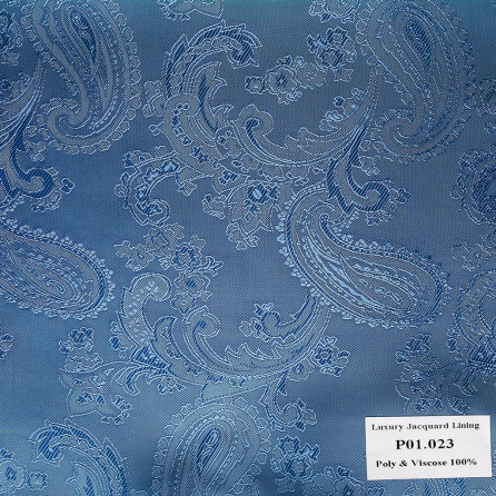 P01.023 Luxury Jacquard Lining - Xanh Dương hoa văn